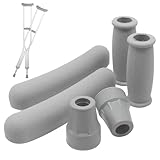 Replacement Crutch Pads 6 Pieces Crutch Accessory Replacement Kit with Armpits Hand Grips Covers Crutch Hand Grip and Crutch Tips for Standard Aluminum Crutches (Gray)