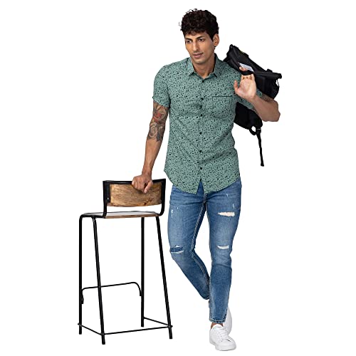 Image of Spykar Men's Slim Fit N /A Full Sleeve Printed Casual Shirts