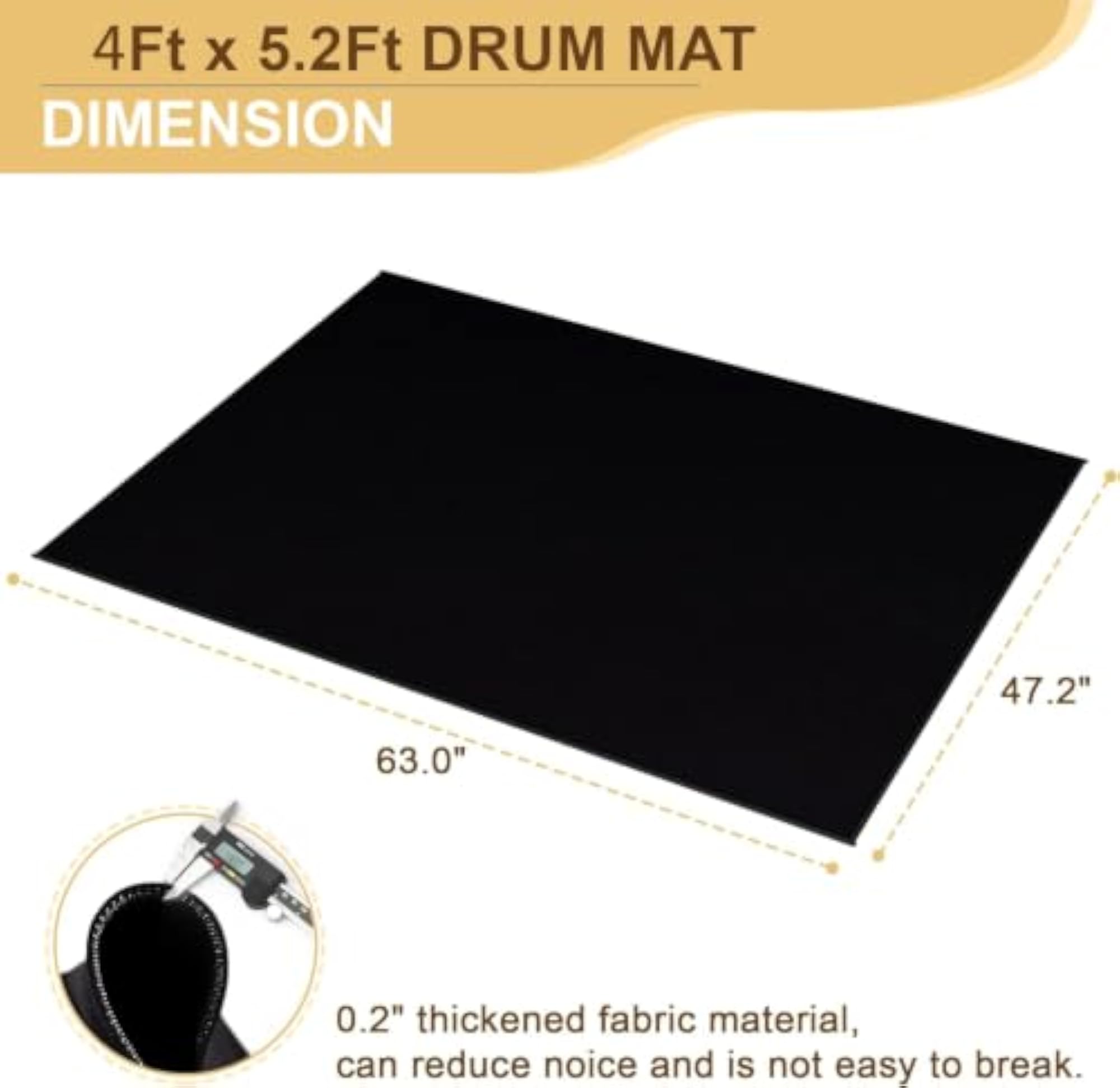 Drum Rug, 3.9Ft x 5.2Ft Soundproof Mat