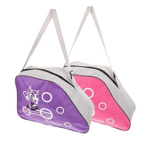 VANZACK 2pcs Ice Skate Shoes Bag Wheels Portable Roller Skates Holder Skates Storage Bag for Boys and Girls and Adults Random