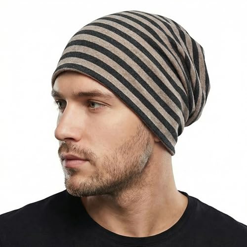 Image of ZLYC Cotton Thin Slouchy Beanie Hat for Men Women Fashion Soft Stretch Knit Skull Cap
