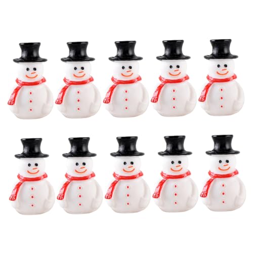 FUTUREORYY 10 Pièces Figurines Miniatures Résine Bonhomme de Neige Lot de Décorations de Noël pour Micro Paysages et Jardins Intérieur