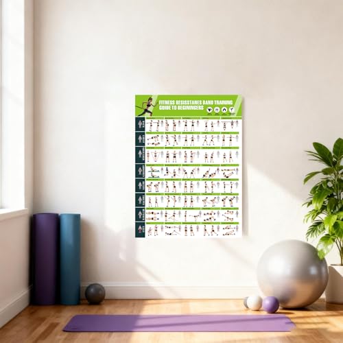 Póster de resistencia de 42,8 x 57,4 cm para tablas de yoga y ejercicio físico 6