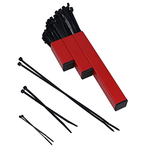 Support serre-câbles rouge magnétique avec 200 colliers de serrage inclus - 3