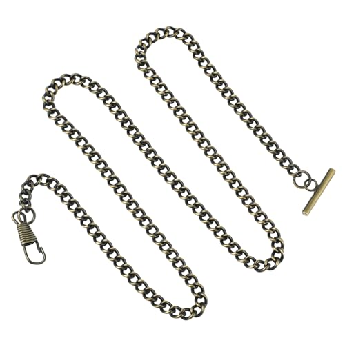 Hemobllo 65 cm Taschenuhr Ketten Metall Vintage T-Bar Schnalle Jeans Gürtel Ketten Geldbörse Ketten für Männer Frauen Kleidung Dekoration (Bronze)