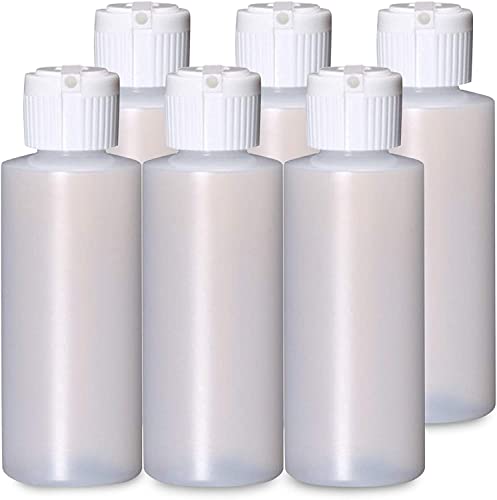 Plastic Cylinder Bottles with Flip Top Pour Spout - BPA-Free & Refillable Containers- Durable, Affordable Price - Store Lotion and Any Kind Liquid-Based Products, Size 8 Oz (6 Pack)