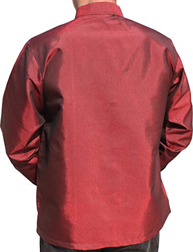 RaanPahMuang Brand Long Sleeve Formal Northern Thai Motif Silk Shirt2