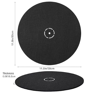 Facmogu 12 Inch Wool Turntable Slipmat, Anti Vibration Record Platter Mat for Phonograph LP Vinyl Player