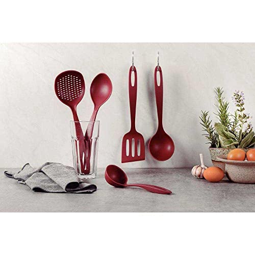 Jogo de Utensilios Tramontina Ability em Nylon Vermelho 5 Pecas