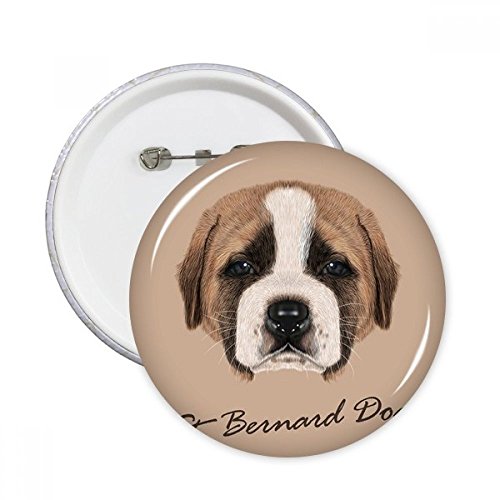 Marron mignon St. Bernard broches rondes badge bouton XXL vêtement décoration