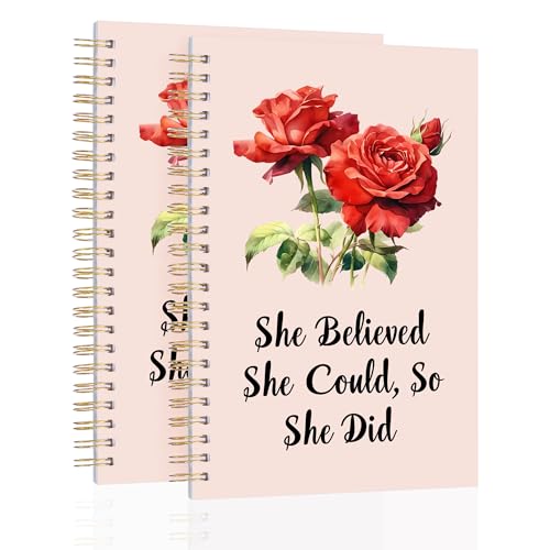 BNMBQKL 2Pcs Spiral Journal Notebook with 100 Pages, A5 College Ruled Hardcover Notebook for Office School Home,Twin-Wire Binding Notebook with Premium Thick Pape for Work and Study 8.46x6.22