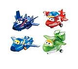 Super Wings - Transforming Toy Figures 4 Pack |Agent Chase, Flip, Jerome and Mira | 2'' Scale