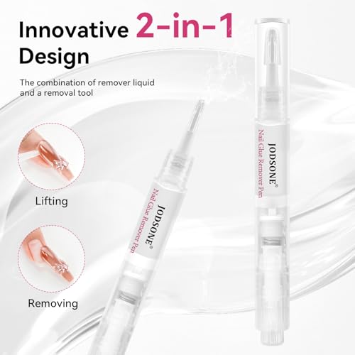 Image of JODSONE Nail Glue Remover,4Pcs Nail Glue Remover for Press on Nails,Short Time Quick Removers in 15 Seconds,Acetone-Free and Rich in Vitamin E Gel Glue off Removers,Soft Care Nails