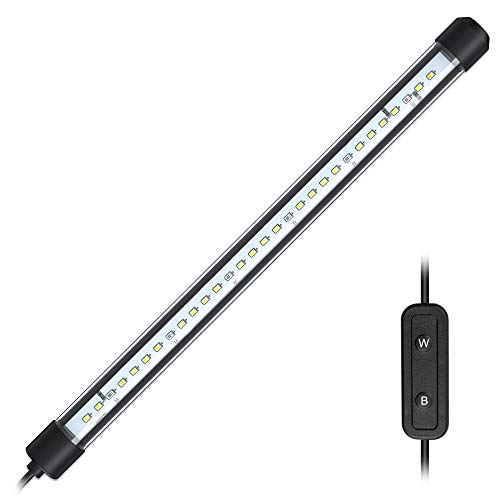 Lamparas Led Sumergibles NICREW Luz Sumergible de Blanca y Azul LED para Acuario, Luz Plantado 6W 28cm Subacuática para Tanque con Pez, Lámpara...