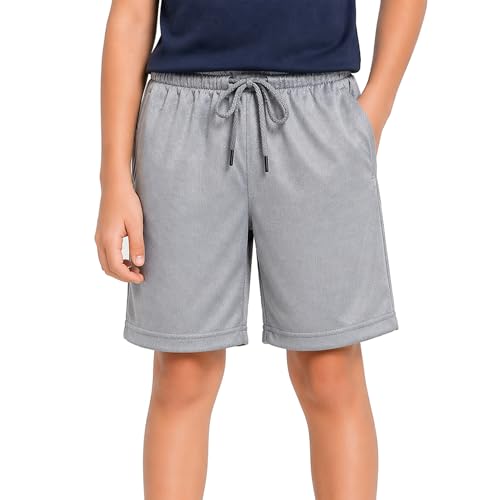 Image of RISH Kids Dri-Fit Sports Shorts for Boys & Girls | Breathable Polyester Activewear Shorts with Elasticated Waist, Drawstring & 2 Side Pockets | Solid Colours | Single and Multi Packs