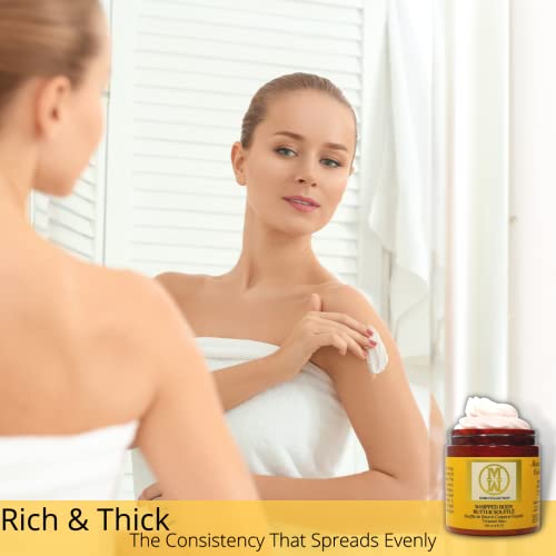 Omm Collection Natural Whipped Body Butter Soufflé For Dry & Sensitive Skin - Whipped Shea Butter Infused By Vitamin E & A, Mango Butter & Cacao Butter - Hydrating & Moisturizing - Vegan #TOP4