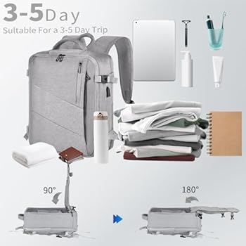 Leyrica Reisrugzak, handbagage, 40 x 20 x 25 / 45 x 36 x 20 cm, Ryanair en Easyjet, waterdichte dagrugzak, outdoor, schooltas, sportrugzak, laptoprugzak, wandelrugzak, beige, 40x20x25 cm, Rugzak