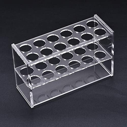 KNMNIU Acrylic Test Tube Holder Rack 12 Sockets for 25ml Centrifuge Tubes Clear (25ml,12 Sockets)