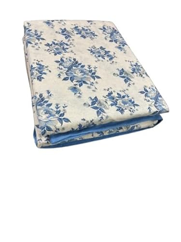Corredocasa Completo Lenzuola In Flanella Morbida 100% Cotone Naturale Made In Italy Disponibile In Diverse Misure Fantasie E Colori Assortiti, Facile Da Lavare (Fiori Blu, Matrimoniale) - 5