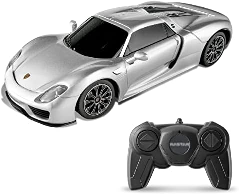 BEZGAR Porsche Remote Control Car, 1/24 Officially Licensed Porsche 918 Spyder RC Car for Boy 3-5 Years Old, Racing Hobby Model Vehicle Outdoor Birthday Gift Toy Car for Kids Teens and Adults (Silver