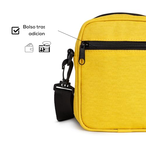 Shoulder Bag Bolsa de Ombro Transversal, PGH, Modelo Tiracolo TGF Amarela - Tecido Externo Impermeáv