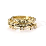 Fimewon Gold Ring Set Dainty Stackable Rings for Women Peridot Ring Waterproof Jewelry Gifts for Friends Size 9