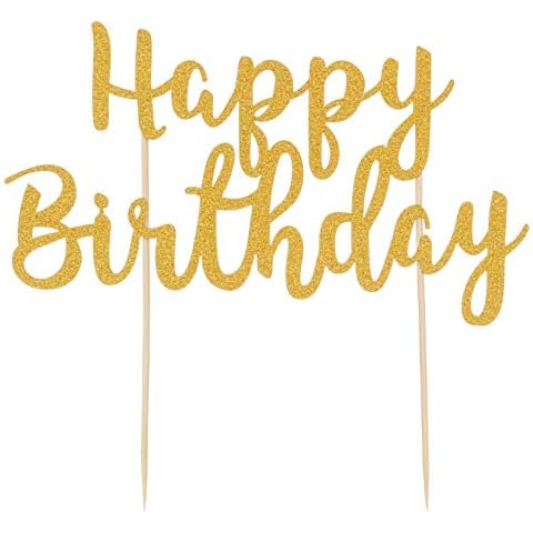 Mason Cash Happy Birthday Glitter Cake Topper Cover