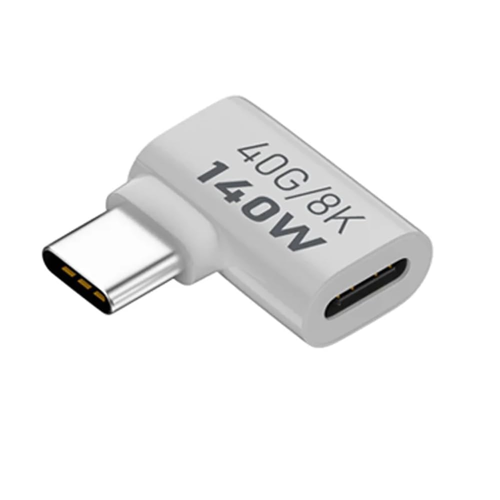 ETZIN USB-C L Shape USB c Male to USB C Female Adapter, Type C 3.1 Extender Support 40Gbps Data Transfer PD 140W for Switch, Steam Deck, and More Laptop,Tablet, (EPL-1328CC (Pack of 1)-image-27