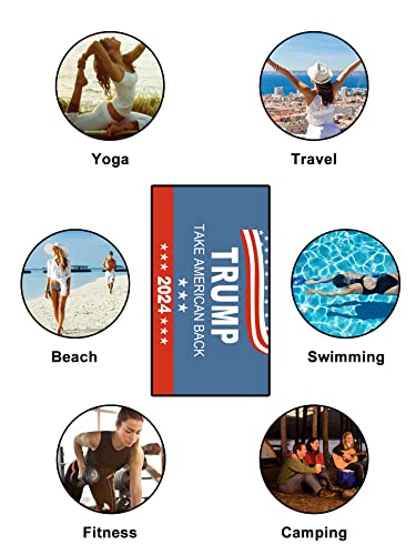 Lingxuqk Trump 2024 Beach Towel Oversized Take America Back Usa Beach Towel Bath Towels Blue Adult Beach Towels #TOP4