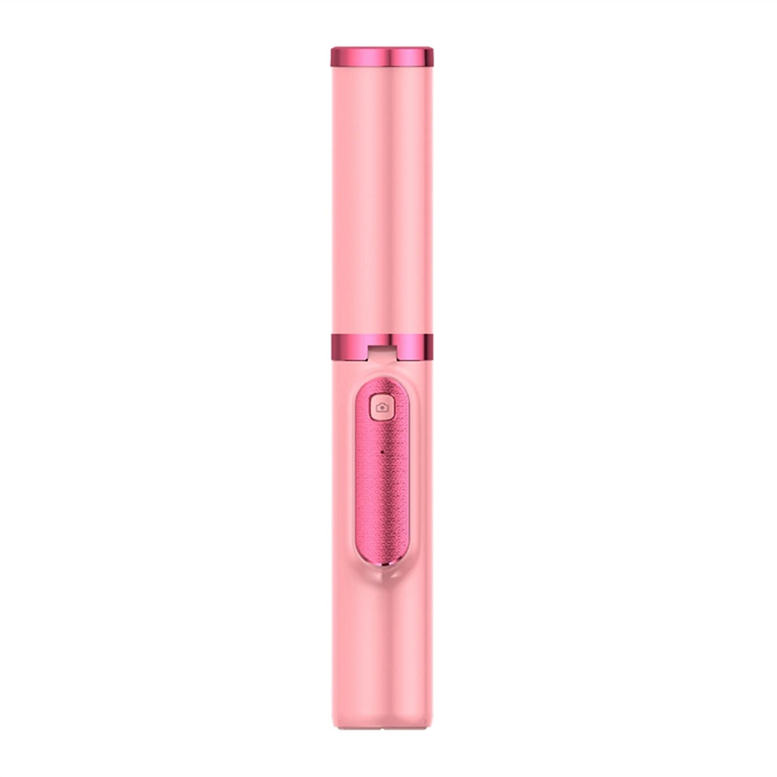 SCRUBY Bastone per selfie, senza fili, Bluetooth, pieghevole, in lega di alluminio, treppiede con telecomando wireless (rosa)