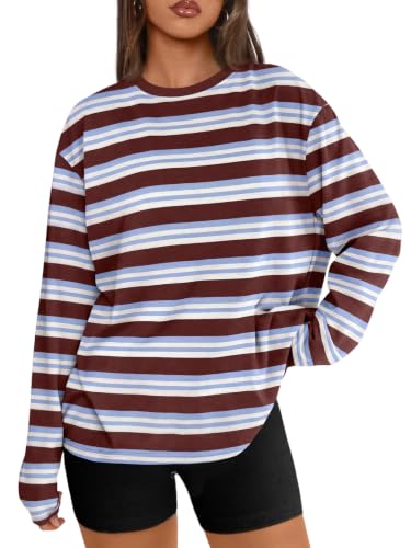 Image of Trendy Queen Womens Oversized Long Sleeve Shirts Fall Tops 2026 Basic Tees