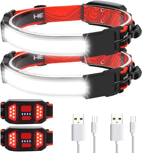 Lampe frontale 1000 lumens puissante et légère pour courir et pêcher la nuit
