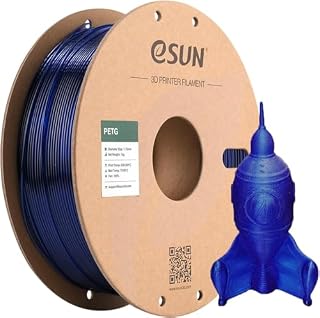 eSUN PETG 3Dプリンターフィラメント 寸法精度+/-0.05mm、1.75mm径 正味量1KG (2.2LBS) スプール造形材料 クリアブルー