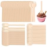 200 Pack 4' Mini Wooden Spork Disposable Spork Biodegradable Birchwood Fork Spoon for Camping, Party, Wedding and Family Gatherings