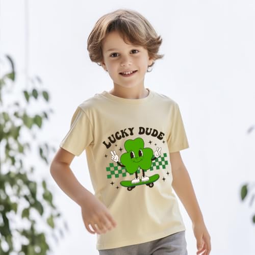 Image of Kids St Patricks Day Shirt Irish Shamrocks Graphic T-Shirt Shamrock Paddy's Day Tees Tops 2-7 Years