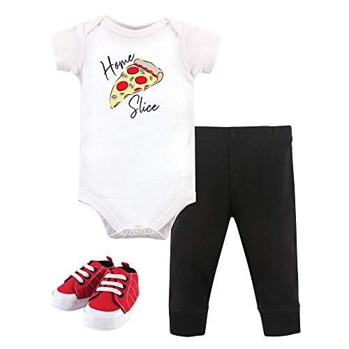 Image of Little Treasure Unisex Baby Cotton Bodysuit, Pant and Shoe Set
