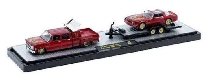 M2 Machines Auto-Haulers 1977 Sierra 3500 Custom and 1977 Pontiac Trans Am in Metallic Red R96 26-04