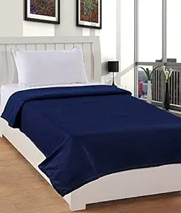 Home Stylish Premium Single Bed Size Polar Fleece Woolen Blanket Set of 1 Colour Navy