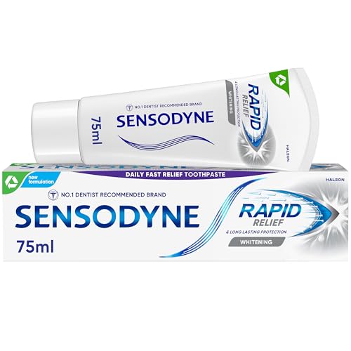 Sensodyne Toothpaste Rapid Relief Teeth Whitening Toothpaste that Provides Relief from Sensitive Teeth 75ml
