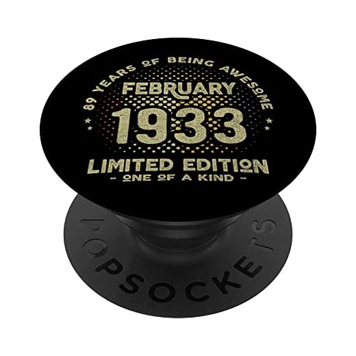 Regalo 89 años Cumpleaños Hombre Mujer - Febrero 1933 PopSockets PopGrip Intercambiable