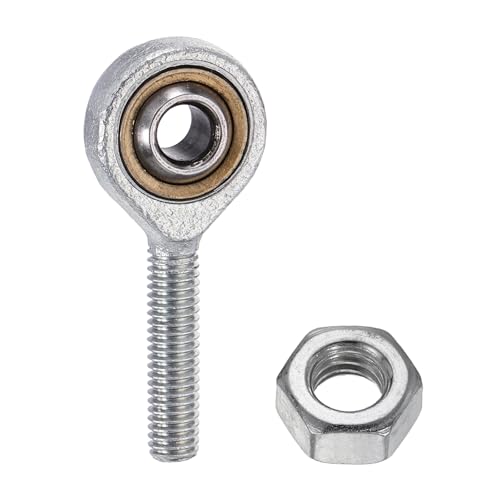 sourcing map M6 Ball Head Joint Rod End Bearing, M6x1.0 Right Hand Thread, Chrome Steel Self Lubricating Angle Ball Joint Socket End Fitting for Hinged Door, Automotive