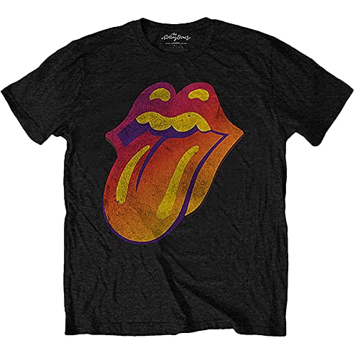 Image of The Rolling Stones T Shirt Ghost Town Distressed Band Logo Official Mens Black S