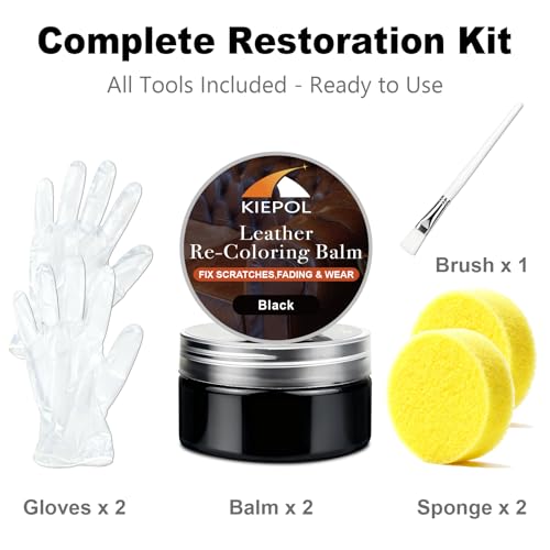 KIEPOL Black Leather Repair Kit, Recoloring Balm, Leather Dye by KIEPOL - Used condition - Image 6
