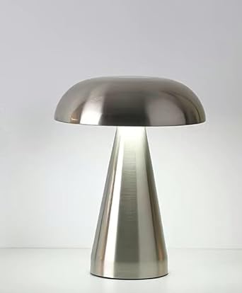 Mushroom Table Lamp Ambient light included. USB charging, 3-color dimming, touch control Wireless metal table lamp can be used as bedside lamp, night light, baby lamp. Can be used in bedroom, hotel