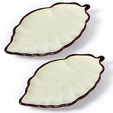 Sanbege 2 Pack Leaf Spoon Rest, Ceramic Ladle Holder, Modern Farmhouse Decorative Utensil Rester for Stove Top, Kitchen Counter, Dining Table, Coffee Station (White) Cover