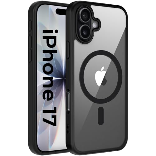 Image of A rtistque Clear Back Cover Case for iPhone 17 | Mag-Safe| Acrylic | Shockproof TPU Protective Design | iPhone 17 Back Cover Transparent - Black Bumper