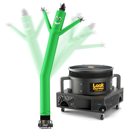 Image of LookOurWay Air Dancers Wacky Waving Inflatable Tube Man Set - 20 Feet Tall Inflatable Dancing Man with Blower for Business Advertising