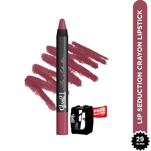 Image of Glam 21 Lip Seduction Non- Transfer Crayon Lipstick up to 12 Hours Stay | Lightweight & Longlasting|Creamy Matte | Smudge Proof - 3.6gm| Joy Ride | 29