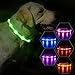 MASBRILL LED Leuchthalsband für Hunde Aufladbar Hundehalsband Leuchtend 100% Wasserdicht 3 Blinkende Lichter Verstellbare Haustier Sicherheit Halsband für Klein Mittlere Große Hunde, Grün M