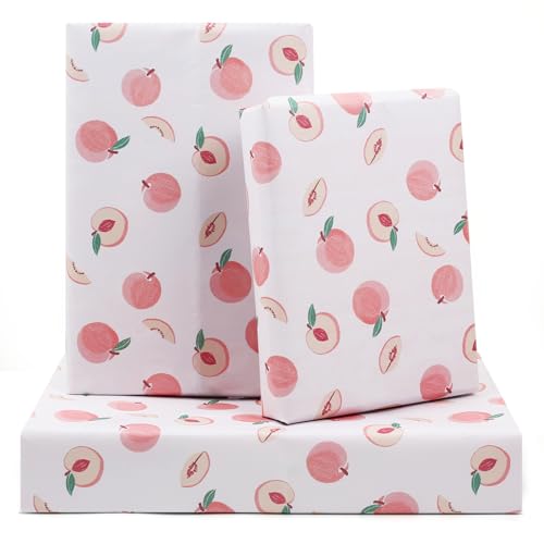 Papier cadeau motif pêche haut de gamme NEPOG 6 grandes feuilles épaisses pour grands cadeaux